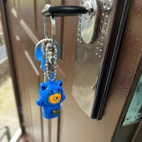 Breloc figurina cu schimbare a fetei, Cartoon Face, 4 cm, albastru, Vivo FIGURINA-BLUE